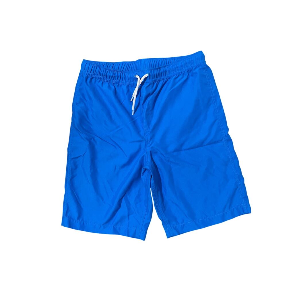 Lands' End Boys Swim Trunks Size XXL 18-20 Blue Mesh Lined Drawstring